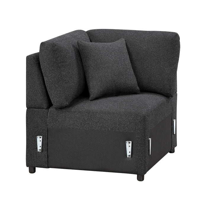 9630BK*4LC2R (4)Sectional with Left Chaise, Pull-out Bed, Hidden Storages and Shelves, Charging Ports - 9630BK*4LC2R