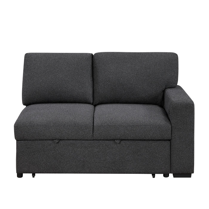 9630BK*4LC2R (4)Sectional with Left Chaise, Pull-out Bed, Hidden Storages and Shelves, Charging Ports - 9630BK*4LC2R
