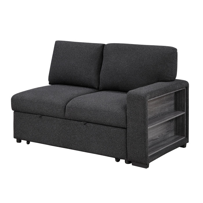 9630BK*4LC2R (4)Sectional with Left Chaise, Pull-out Bed, Hidden Storages and Shelves, Charging Ports - 9630BK*4LC2R