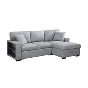 9630GY*22LRC (2)Sectional with Right Chaise, Pull-out Bed, Hidden Storage and Shelves, Charging Ports - 9630GY*22LRC