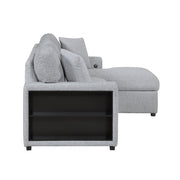 9630GY*22LRC (2)Sectional with Right Chaise, Pull-out Bed, Hidden Storage and Shelves, Charging Ports - 9630GY*22LRC