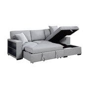 9630GY*22LRC (2)Sectional with Right Chaise, Pull-out Bed, Hidden Storage and Shelves, Charging Ports - 9630GY*22LRC