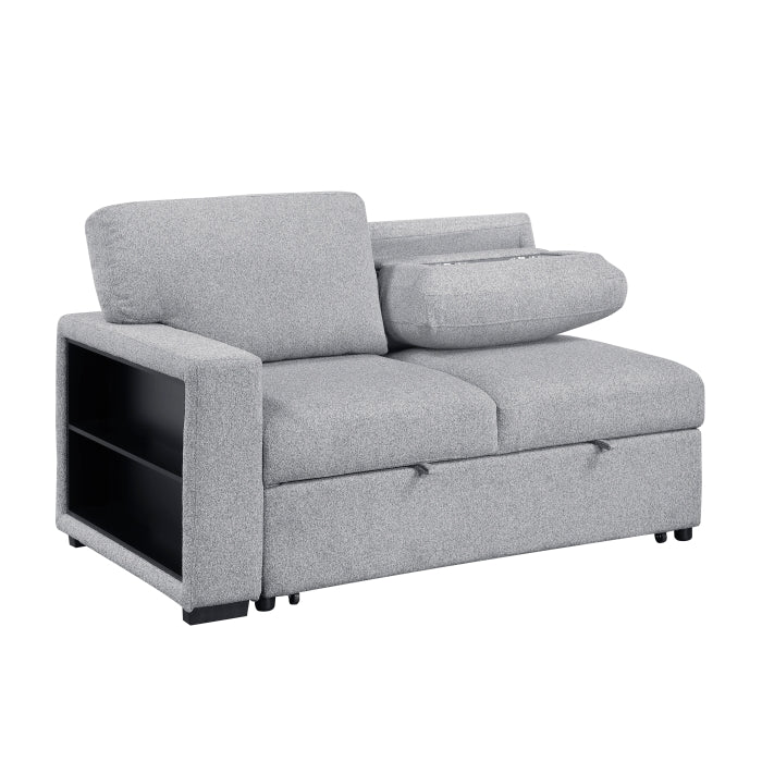 9630GY*22LRC (2)Sectional with Right Chaise, Pull-out Bed, Hidden Storage and Shelves, Charging Ports - 9630GY*22LRC