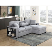 9630GY*22LRC (2)Sectional with Right Chaise, Pull-out Bed, Hidden Storage and Shelves, Charging Ports - 9630GY*22LRC