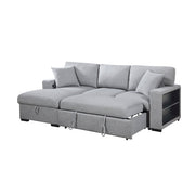 9630GY*2LC2R (2)Sectional with Left Chaise, Pull-out Bed, Hidden Storages and Shelves, Charging Ports - 9630GY*2LC2R
