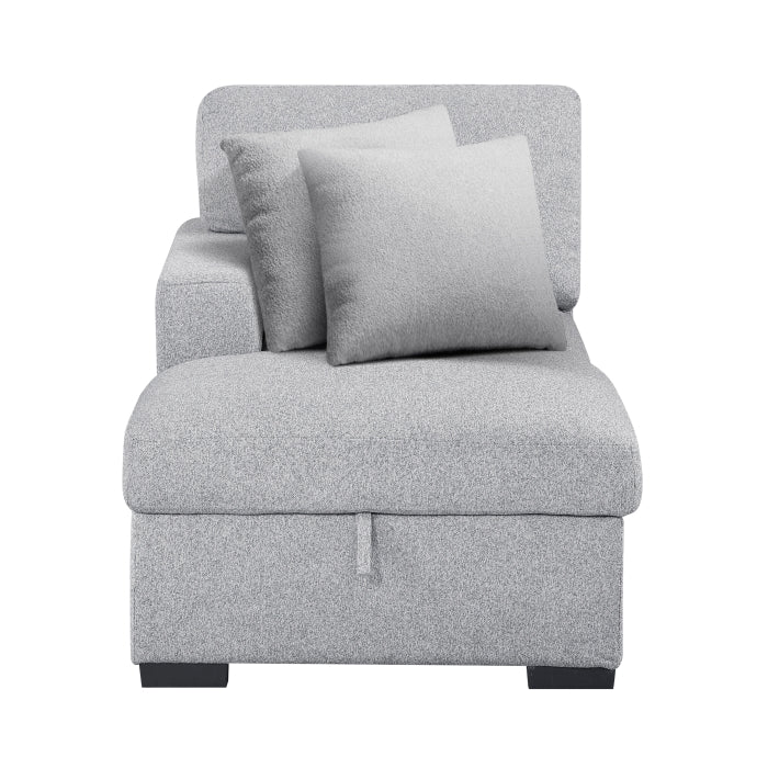 9630GY*2LC2R (2)Sectional with Left Chaise, Pull-out Bed, Hidden Storages and Shelves, Charging Ports - 9630GY*2LC2R