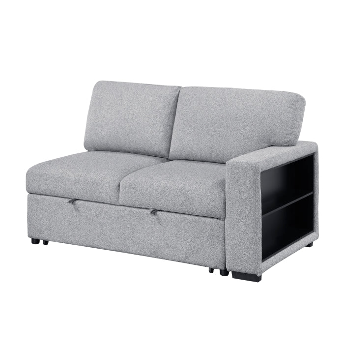 9630GY*2LC2R (2)Sectional with Left Chaise, Pull-out Bed, Hidden Storages and Shelves, Charging Ports - 9630GY*2LC2R