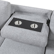 9630GY*2LC2R (2)Sectional with Left Chaise, Pull-out Bed, Hidden Storages and Shelves, Charging Ports - 9630GY*2LC2R