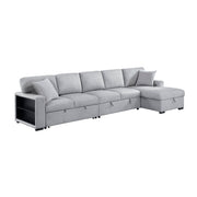 9630GY*32LRC (3)Sectional with Right Chaise, Pull-out Bed, Hidden Storages and Shelves, Charging Ports - 9630GY*32LRC