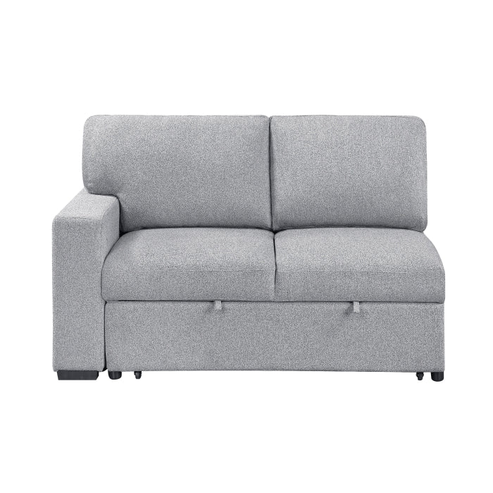 9630GY*32LRC (3)Sectional with Right Chaise, Pull-out Bed, Hidden Storages and Shelves, Charging Ports - 9630GY*32LRC