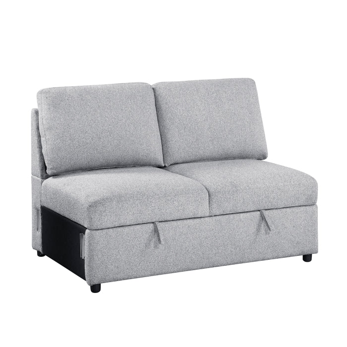9630GY*32LRC (3)Sectional with Right Chaise, Pull-out Bed, Hidden Storages and Shelves, Charging Ports - 9630GY*32LRC