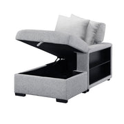 9630GY*32LRC (3)Sectional with Right Chaise, Pull-out Bed, Hidden Storages and Shelves, Charging Ports - 9630GY*32LRC