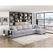 9630GY*32LRC (3)Sectional with Right Chaise, Pull-out Bed, Hidden Storages and Shelves, Charging Ports - 9630GY*32LRC