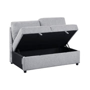 9630GY*3LC2R (3)Sectional with Left Chaise, Pull-out Bed Hidden Storages and Shelves, Charging Ports - 9630GY*3LC2R