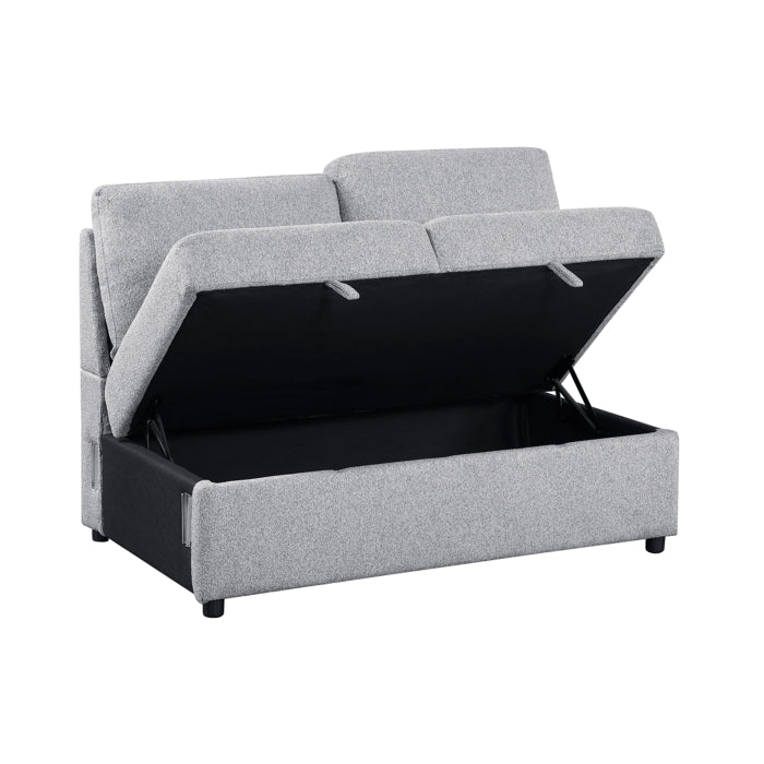 9630GY*3LC2R (3)Sectional with Left Chaise, Pull-out Bed Hidden Storages and Shelves, Charging Ports - 9630GY*3LC2R