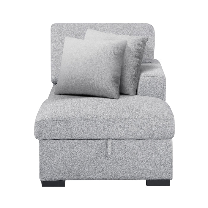 9630GY*42LRC (4)Sectional with Right Chaise, Pull-out Bed, Hidden Storages and Shelves, Charging Ports - 9630GY*42LRC
