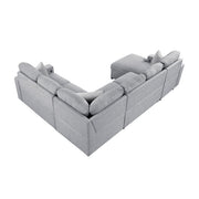 9630GY*4LC2R (4)Sectional with Left Chaise, Pull-out Bed, Hidden Storages  and Shelves, Charging Ports - 9630GY*4LC2R