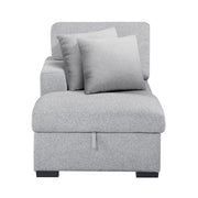9630GY*4LC2R (4)Sectional with Left Chaise, Pull-out Bed, Hidden Storages  and Shelves, Charging Ports - 9630GY*4LC2R