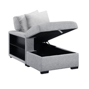 9630GY*4LC2R (4)Sectional with Left Chaise, Pull-out Bed, Hidden Storages  and Shelves, Charging Ports - 9630GY*4LC2R