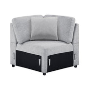 9630GY*4LC2R (4)Sectional with Left Chaise, Pull-out Bed, Hidden Storages  and Shelves, Charging Ports - 9630GY*4LC2R