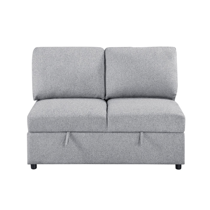 9630GY*4LC2R (4)Sectional with Left Chaise, Pull-out Bed, Hidden Storages  and Shelves, Charging Ports - 9630GY*4LC2R