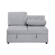 9630GY*4LC2R (4)Sectional with Left Chaise, Pull-out Bed, Hidden Storages  and Shelves, Charging Ports - 9630GY*4LC2R