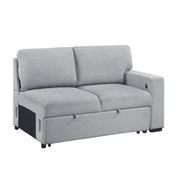 9630GY*4LC2R (4)Sectional with Left Chaise, Pull-out Bed, Hidden Storages  and Shelves, Charging Ports - 9630GY*4LC2R
