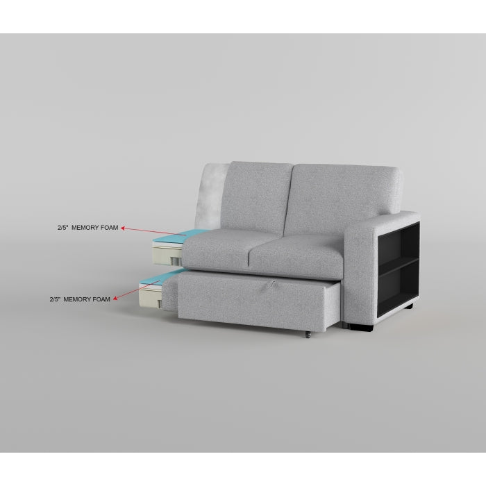 9630GY*4LC2R (4)Sectional with Left Chaise, Pull-out Bed, Hidden Storages  and Shelves, Charging Ports - 9630GY*4LC2R