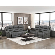 9634DGY-2 Double Reclining Love Seat with Center Console - 9634DGY-2