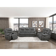 9634DGY-2 Double Reclining Love Seat with Center Console - 9634DGY-2
