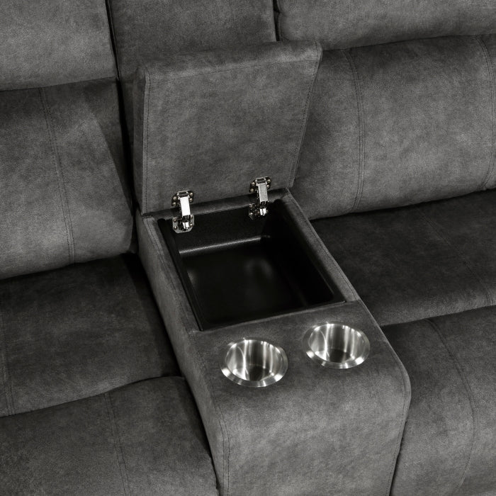 9635DG-2 Double Reclining Love Seat with Center Console - 9635DG-2