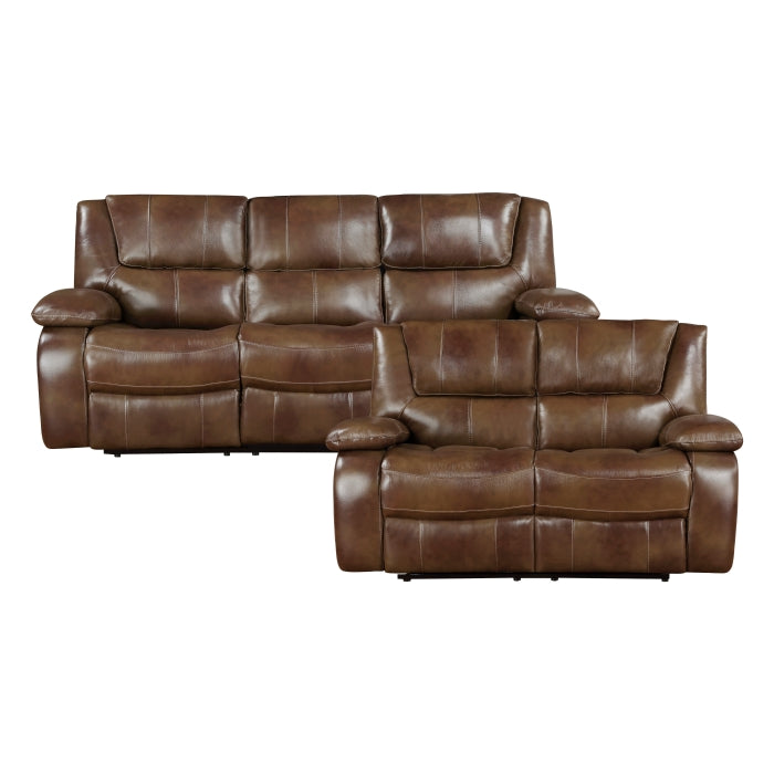 9639BR*2 2pc Set: Sofa, Love - 9639BR*2