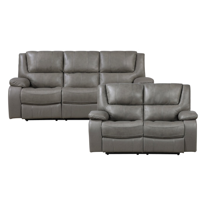 9639GY*2 2pc Set: Sofa, Love - 9639GY*2