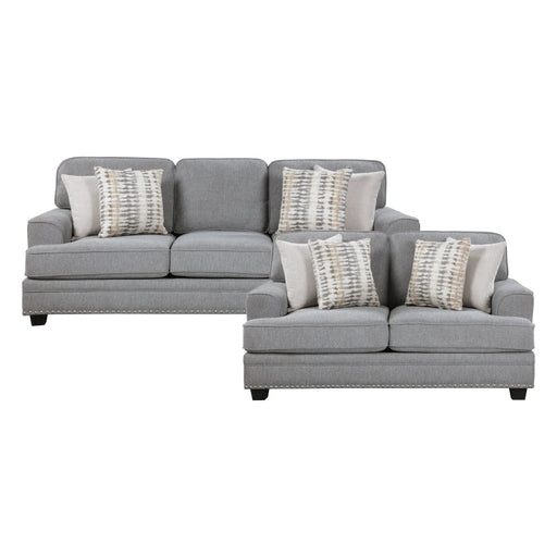 9648GY*2 2pc Set: Sofa, Love - 9648GY*2