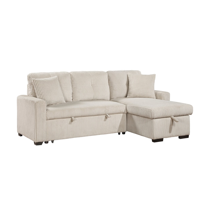 9649BE*SC (3)3-Piece Reversible Sectional with Pull-out Bed and Hidden Storage - 9649BE*SC