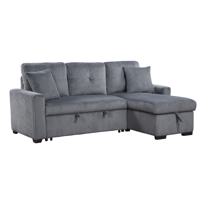 9649DG*SC (3)3-Piece Reversible Sectional with Pull-out Bed and Hidden Storage - 9649DG*SC