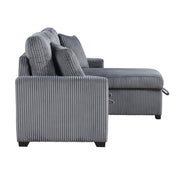 9649DG*SC (3)3-Piece Reversible Sectional with Pull-out Bed and Hidden Storage - 9649DG*SC