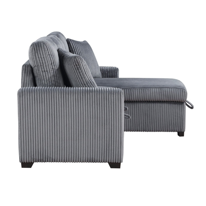 9649DG*SC (3)3-Piece Reversible Sectional with Pull-out Bed and Hidden Storage - 9649DG*SC