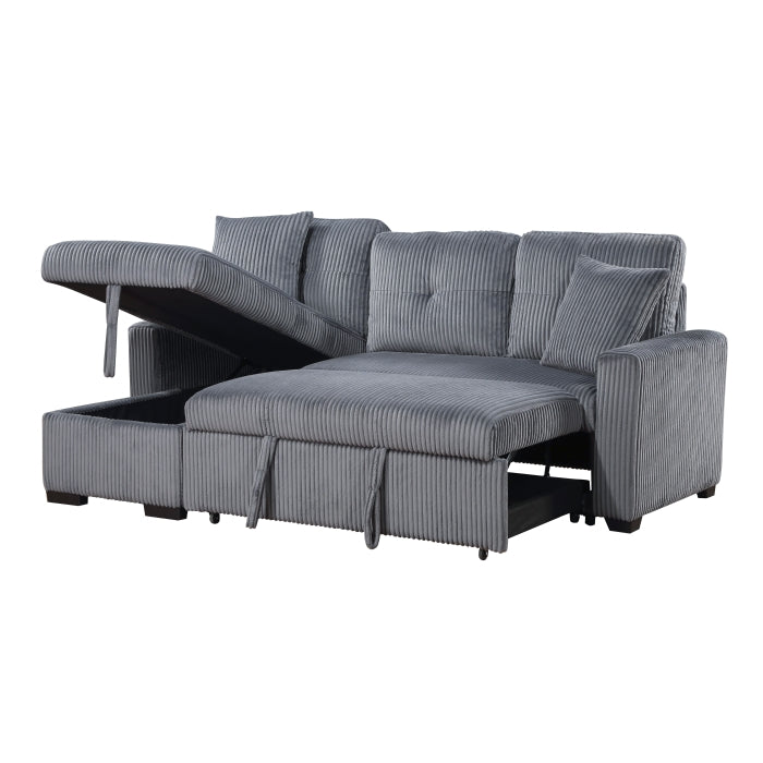9649DG*SC (3)3-Piece Reversible Sectional with Pull-out Bed and Hidden Storage - 9649DG*SC