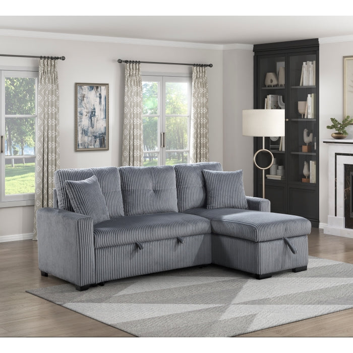 9649DG*SC (3)3-Piece Reversible Sectional with Pull-out Bed and Hidden Storage - 9649DG*SC