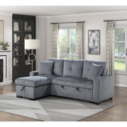 9649DG*SC (3)3-Piece Reversible Sectional with Pull-out Bed and Hidden Storage - 9649DG*SC