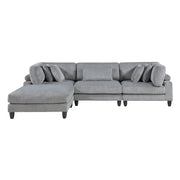 9688GY*42CRACOT (4)4-Piece Modular Sectional with Ottoman - 9688GY*42CRACOT