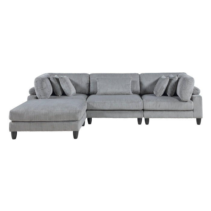 9688GY*42CRACOT (4)4-Piece Modular Sectional with Ottoman - 9688GY*42CRACOT