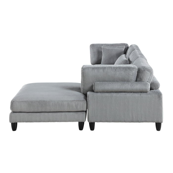 9688GY*42CRACOT (4)4-Piece Modular Sectional with Ottoman - 9688GY*42CRACOT