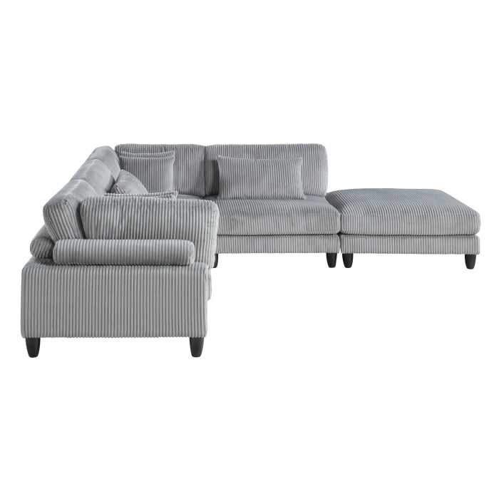 9688GY*52CR2ACOT (5)5-Piece Modular Sectional with Ottoman - 9688GY*52CR2ACOT