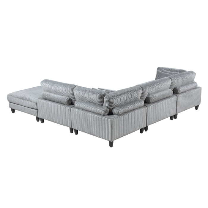 9688GY*52CR2ACOT (5)5-Piece Modular Sectional with Ottoman - 9688GY*52CR2ACOT