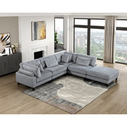 9688GY*52CR2ACOT (5)5-Piece Modular Sectional with Ottoman - 9688GY*52CR2ACOT