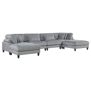 9688GY*62CR2AC2OT (6)6-Piece Modular Sectional with Ottomans - 9688GY*62CR2AC2OT