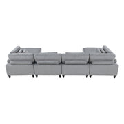 9688GY*62CR2AC2OT (6)6-Piece Modular Sectional with Ottomans - 9688GY*62CR2AC2OT