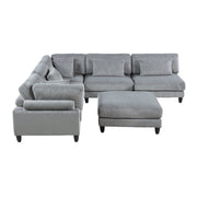 9688GY*62CR3ACOT (6)6-Piece Modular Sectional with Ottoman - 9688GY*62CR3ACOT